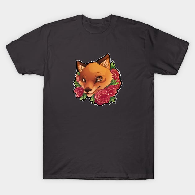 Fox 'n roses T-Shirt by NikiVandermosten